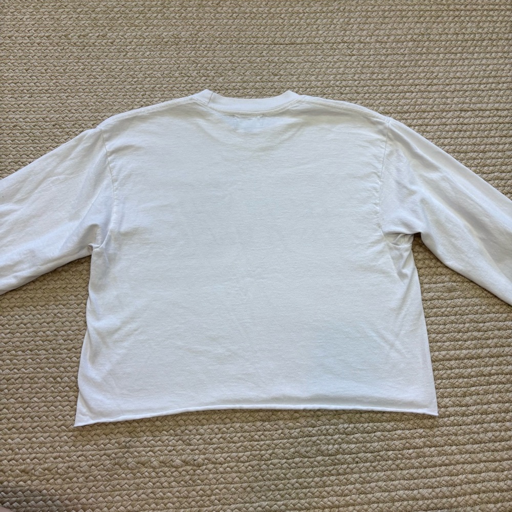 Ghost “I LOVE YOU SAY IT BACK” Cropped Long Sleeve Tee | Small | White - Picture 2 of 7